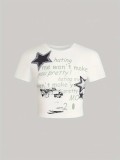 Women Street Print Crop T-shirt