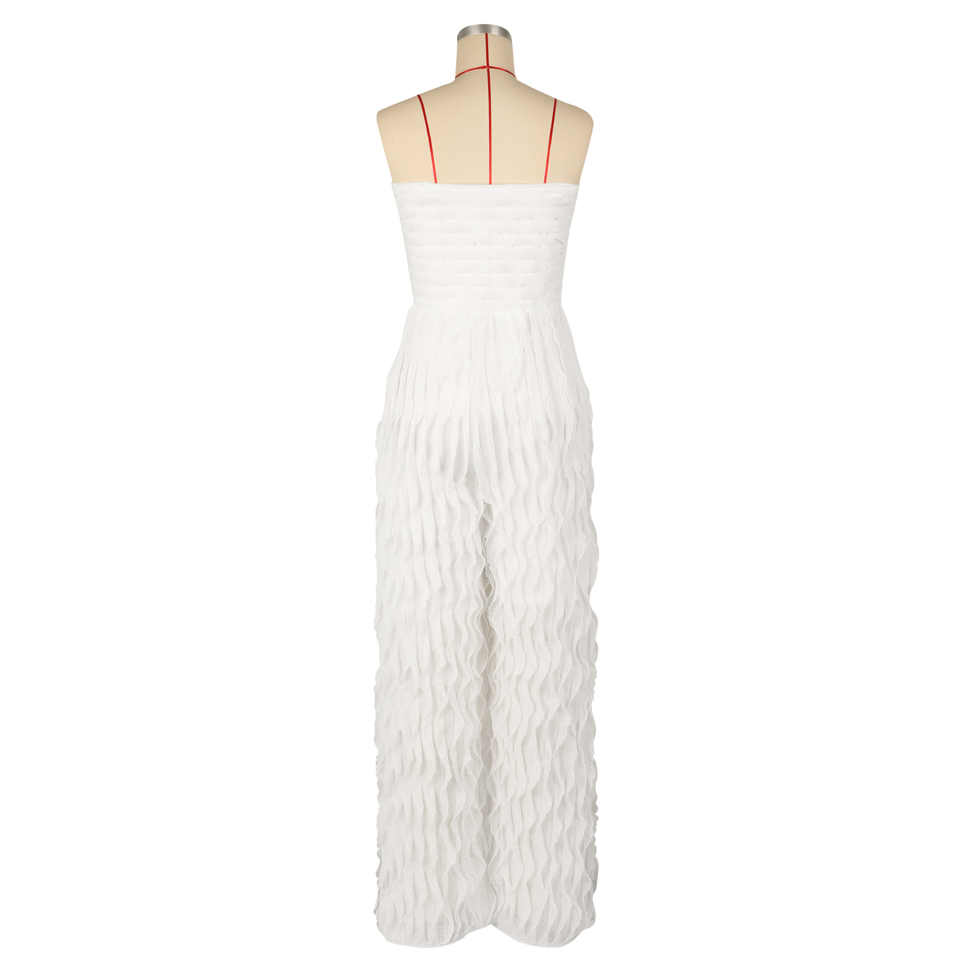 Strapless Sleeveless Wide-Leg Jumpsuit for Holiday Casual