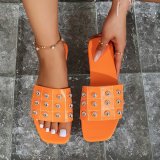 Plus Size Summer Women Riveted Flat Heel Outdoor Wear Beach Sandals