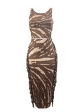 Women Beach Dress Sexy Printed Two-piece Set