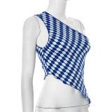 Women Spring and Summer Off-shoulder Irregular Crop T-shirt