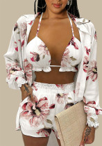 Women Swimwear  + Cover-up + Shorts Sexy Beach Holidays Three-Piece