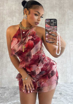 Women Sexy Retro Print Dress