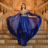 Women long sleeve Round Neck lace Formal Party evening dress