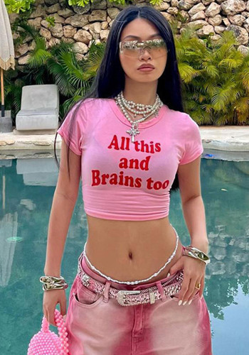 Women Street Print Crop T-shirt