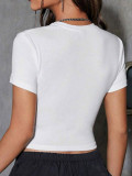 Women Letter printed Women T-shirt Top