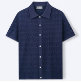 Men's Spring and summer knitting short-sleeved polo top