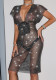 Women Sexy V Neck Sequin Dress