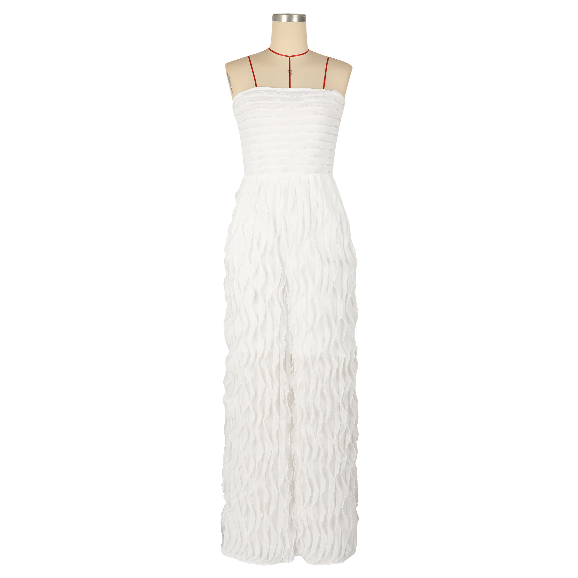 Strapless Sleeveless Wide-Leg Jumpsuit for Holiday Casual