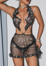 Women Sexy Halter Neck Sparkling Stretchy Bodycon Dress Women Sexy Halter Neck Sparkling Stretchy Bodycon Dress