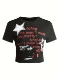 Women Street Print Crop T-shirt