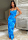 Women summer printed hooded Strap Bodycon Dress