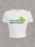 Women Letter printed Women T-shirt Top