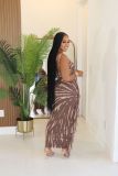Women Beach Dress Sexy Printed Two-piece Set
