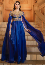 Women long sleeve Round Neck lace Formal Party evening dress