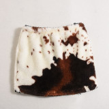 Women Yarn-dyed Lambskin Skirt