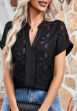 Women summer lace v-neck shirt