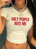 Women Street Print Crop T-shirt