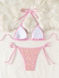 Women Bikini Mesh Sequined Two Pieces Swimwear