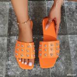 Plus Size Summer Women Riveted Flat Heel Outdoor Wear Beach Sandals