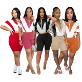 Summer Casual Bat Short-Sleeve Batwing Sports Two Piece Shorts Set
