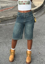 Loose Summer Casual Washed Denim Shorts