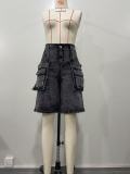 Summer Retro Cargo Denim Shorts