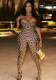 Leopard Print Strap Slim Fit Jumpsuit