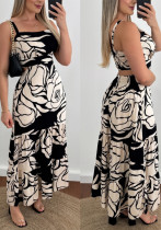 Rose-Pattern Hollow Strap Sexy Maxi Dress Rose-Pattern Hollow Strap Sexy Maxi Dress