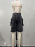 Summer Retro Cargo Denim Shorts