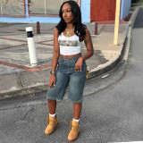 Loose Summer Casual Washed Denim Shorts