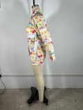 Print Long-Sleeve Shirt & Shorts Two-Piece Set
