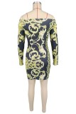 Women Off Shoulder Long Sleeve Bodycon Dress