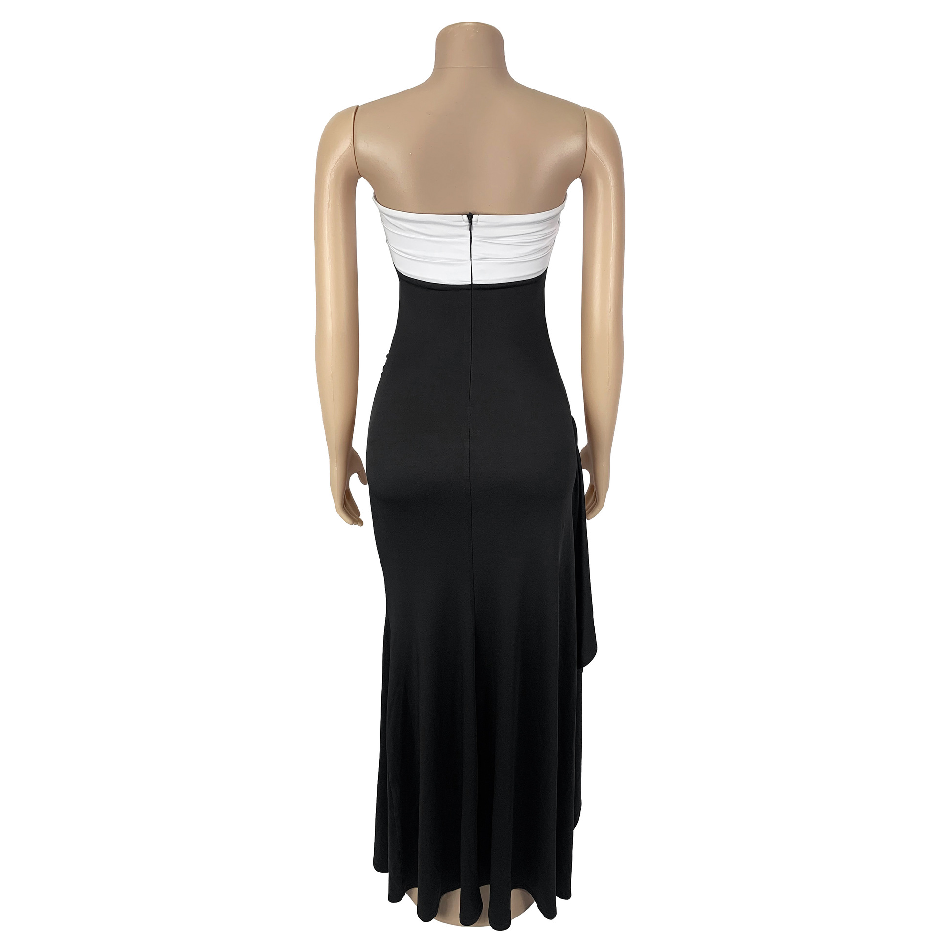 Women Sexy Slit Off Shoulder Strapless Dress