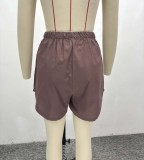 Women African Casual Short Sleeve Shirt Shorts Two-piece Set