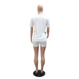 Women Casual Sequin Top and Shorts Two-Piece Set