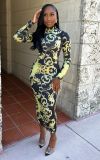 Women African Trend Long Sleeve Maxi Dress