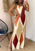 Women Summer Contrast Sexy Stretchy Printed Retro Sundress Women Summer Contrast Sexy Stretchy Printed Retro Sundress