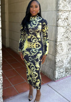 Women African Trend Long Sleeve Maxi Dress