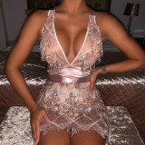 Tassel Sexy Nightclub Dress Autumn Party Wear