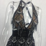 Tassel Sexy Nightclub Dress Autumn Party Wear