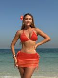 Gradient Mesh Bikini Set Short Skirt Three-Piece Beachwear