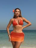 Gradient Mesh Bikini Set Short Skirt Three-Piece Beachwear