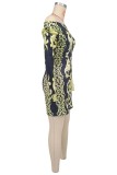 Women Off Shoulder Long Sleeve Bodycon Dress