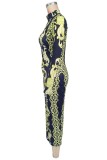 Women African Trend Long Sleeve Maxi Dress