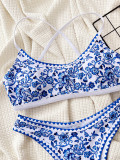 High-Waist Printed Bikini Set Sexy Two-Piece Swimwear