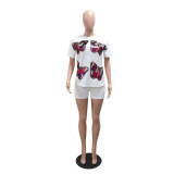 Women Casual Sequin Top and Shorts Two-Piece Set