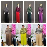 African Fashion Leopard Print Pleated Two-Piece Skirt Suit