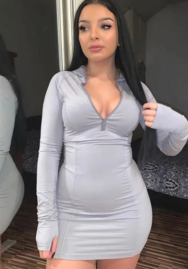 Long Sleeve Slim Fit Bodycon Dress