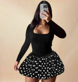 Women Fall and Winter Long Sleeve Flower Bud Strap Dress